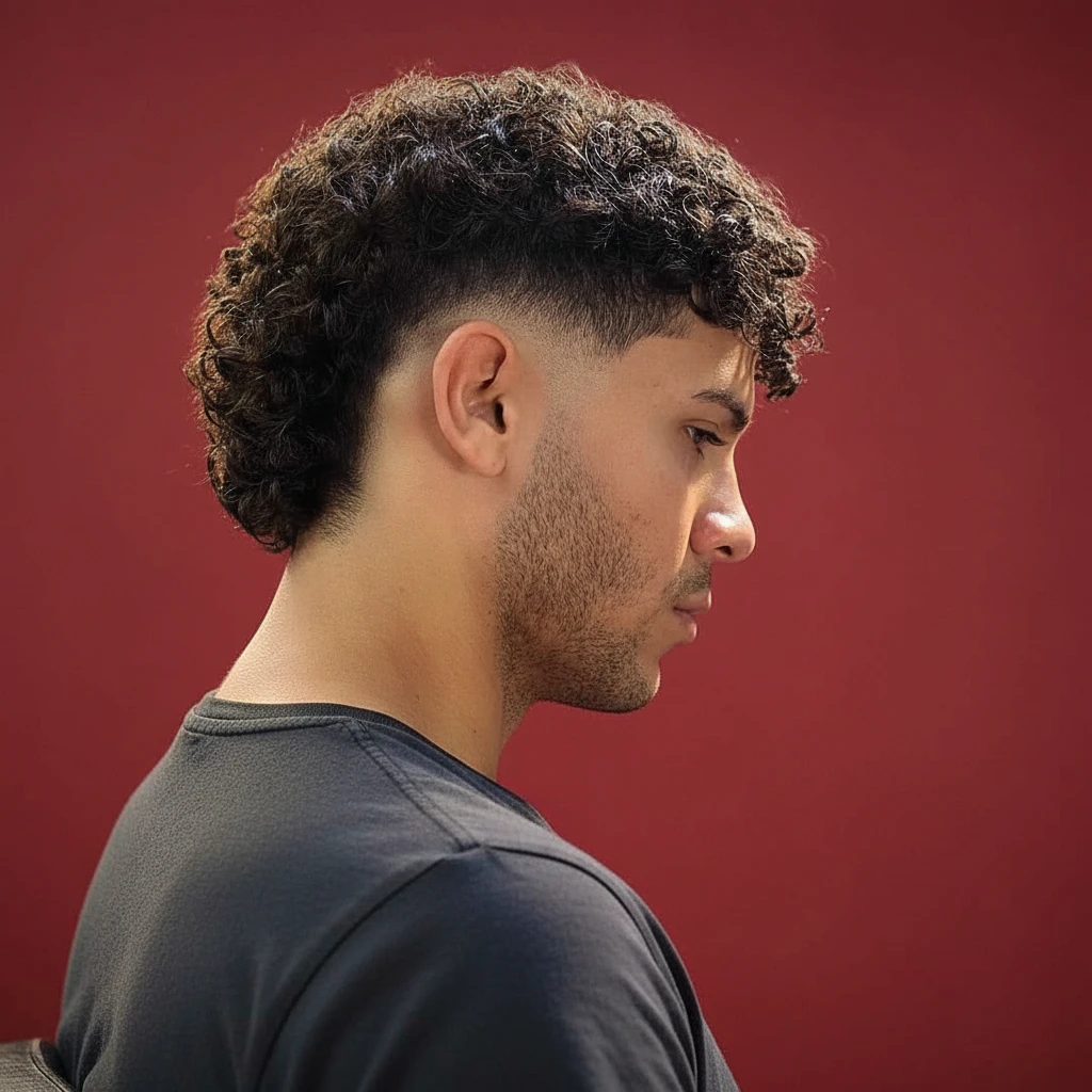Corte de Cabelo Masculino Cacheado com Degradê Baixo