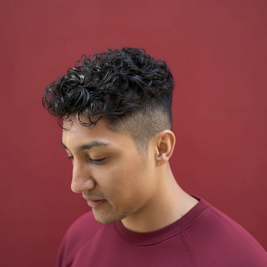 Corte de Cabelo Masculino Cacheado com Degradê Baixo