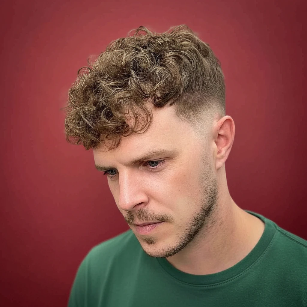 Corte de Cabelo Masculino Cacheado com Degradê Médio