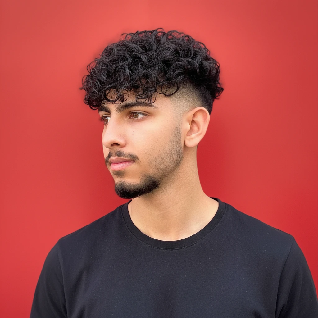 Corte de Cabelo Masculino Cacheado com Degradê Médio