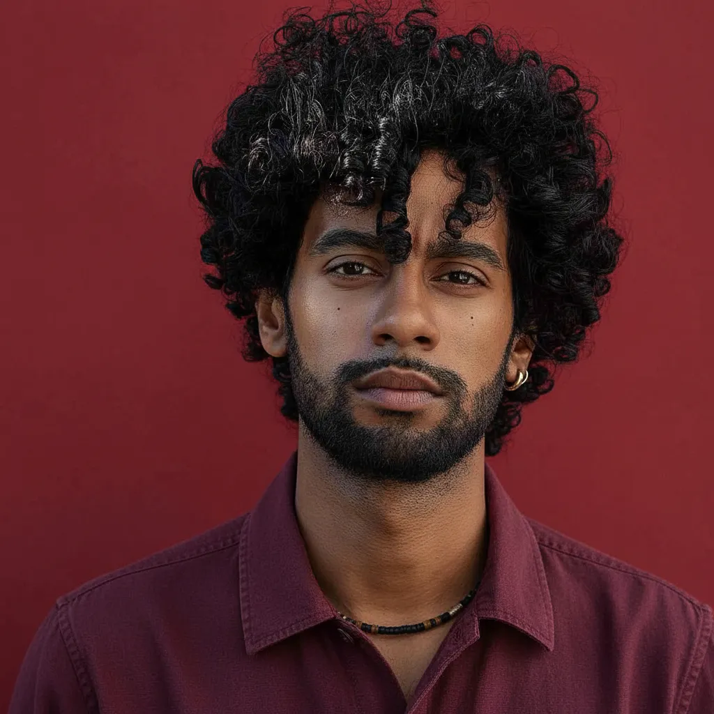 Men's Curly Haircut with Texture