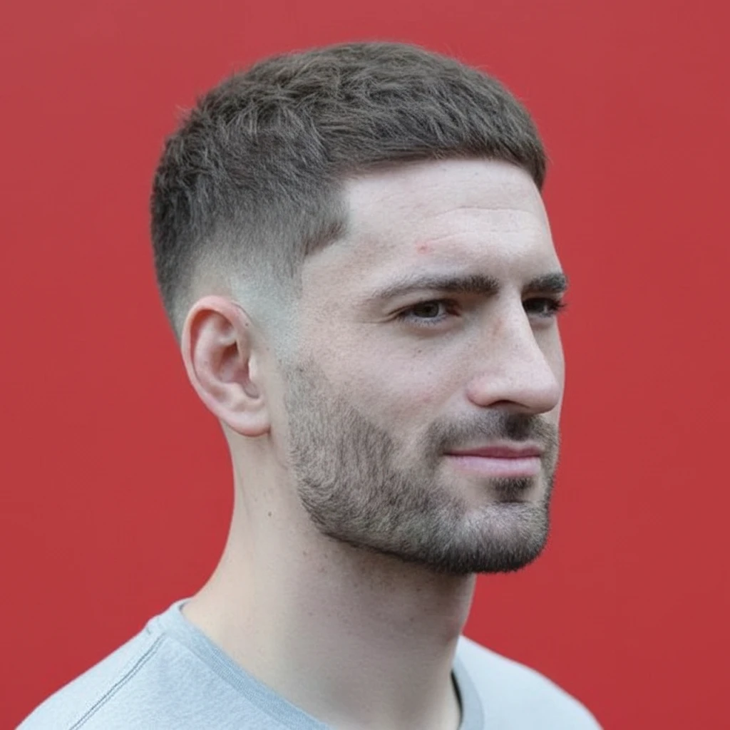 Short Men's Haircut with Clean Gradient