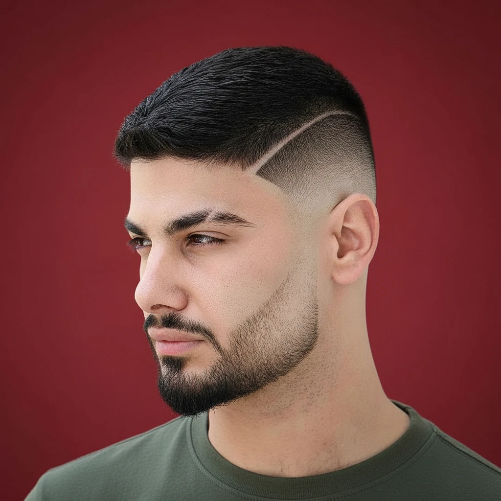 Corte de Cabelo Masculino Curto com Risco Lateral