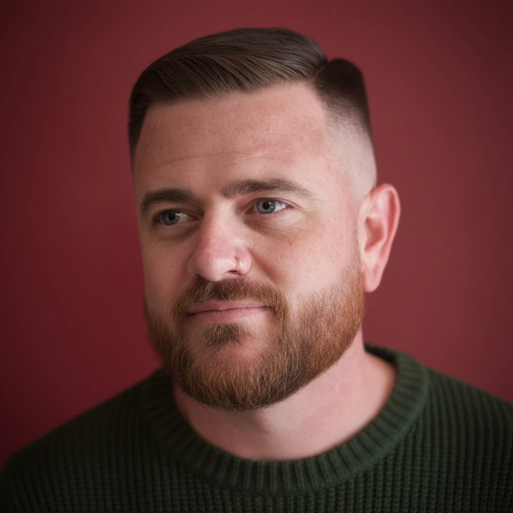 Men's High Gradient Haircut with Beard