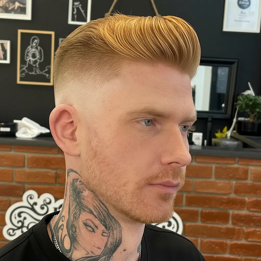 Men's High Fade Haircut with Straight Hair
