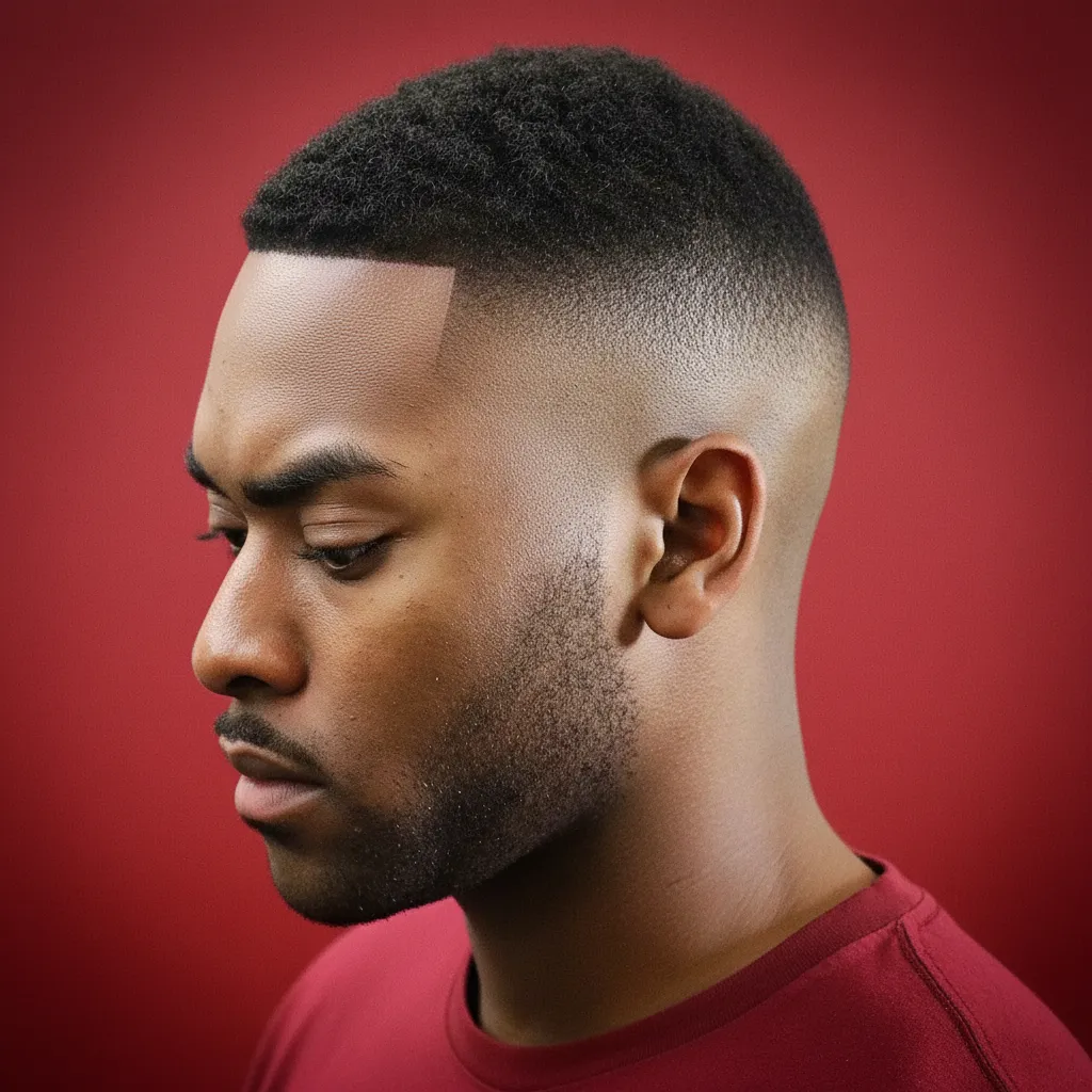 Men's Low Fade Haircut with Hair Design