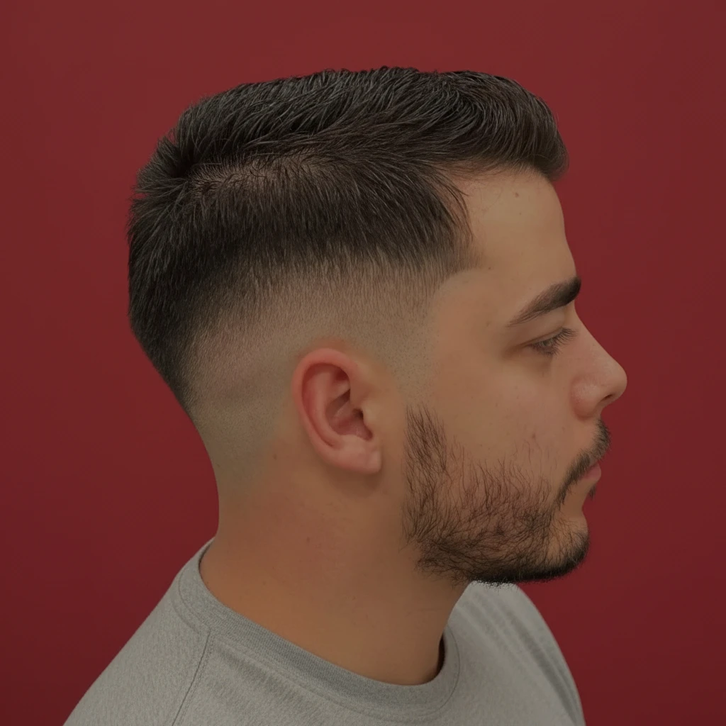 Corte de pelo de degradado bajo para hombres con textura