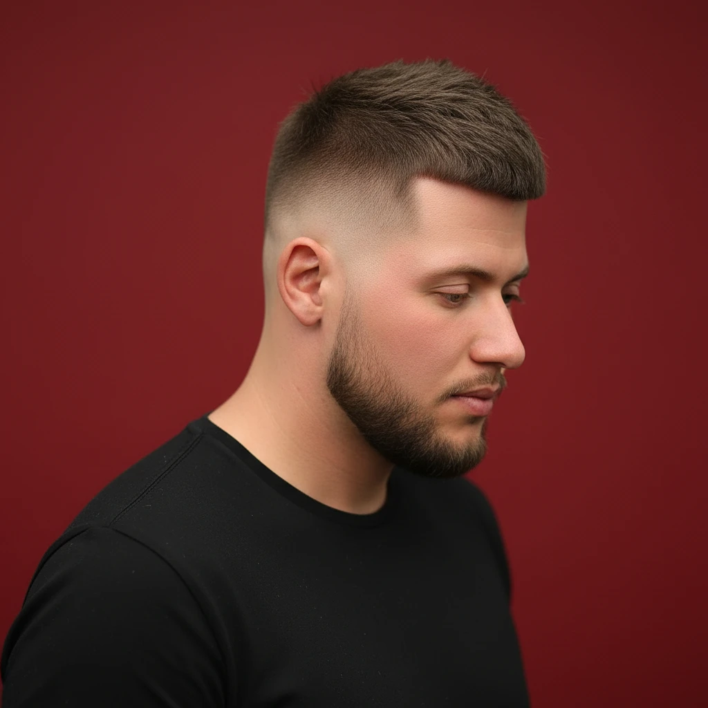 Men's Low Fade Haircut with Straight Hair