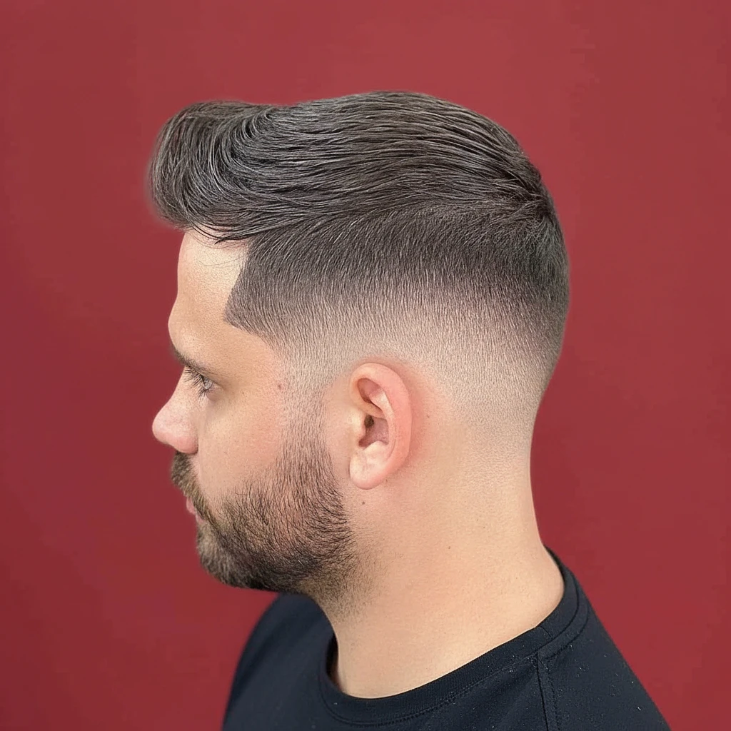 Men's Low Fade Haircut with Straight Hair