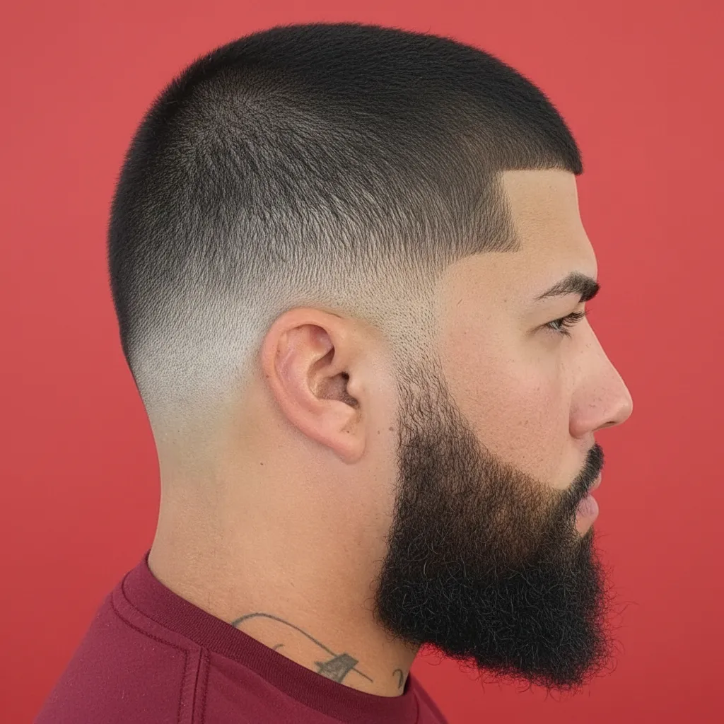 Men's Low Fade Haircut with Straight Hair