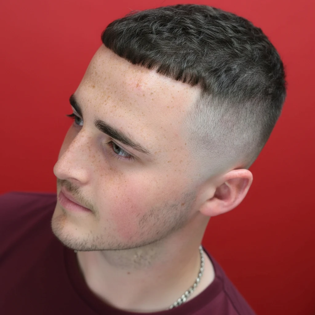 Men's Low Gradient Haircut on Straight Hair