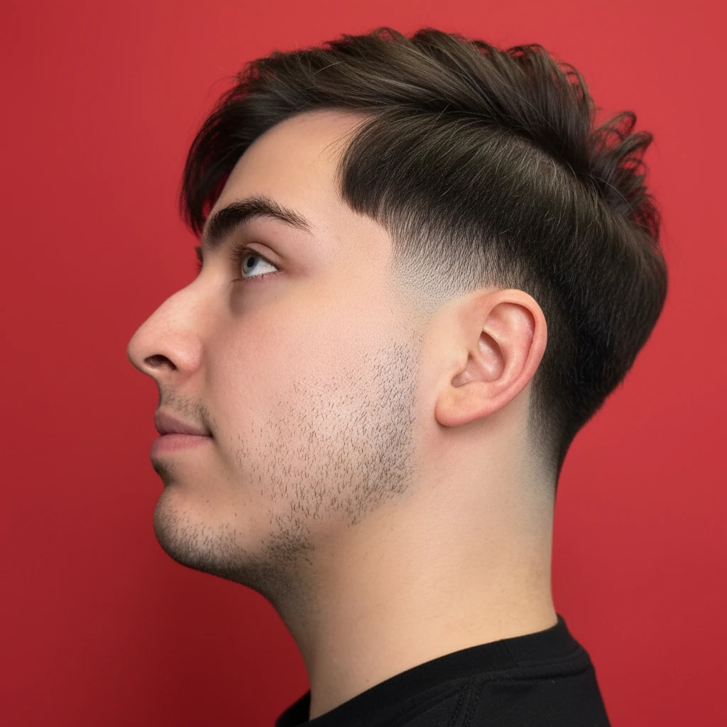 Men's Low Gradient Haircut on Straight Hair