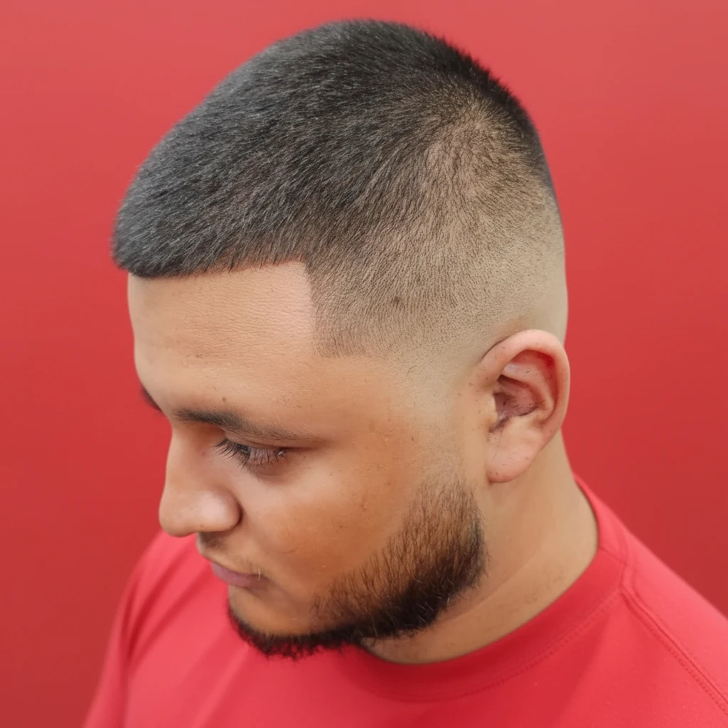 Men's Low Gradient Haircut on Straight Hair