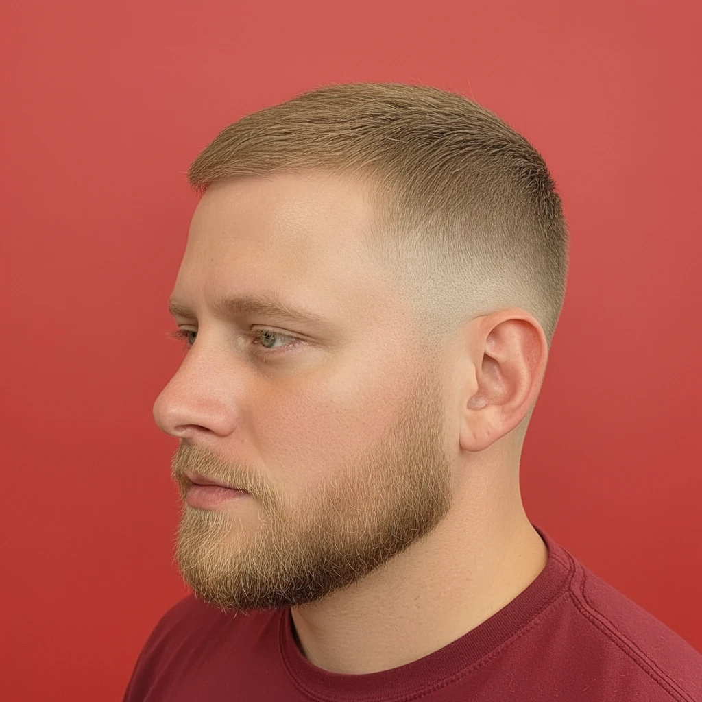 Men's Low Gradient Haircut on Straight Hair
