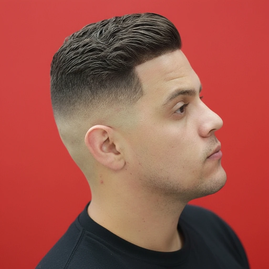 Men's Modern Low Fade Haircut with Straight Hair