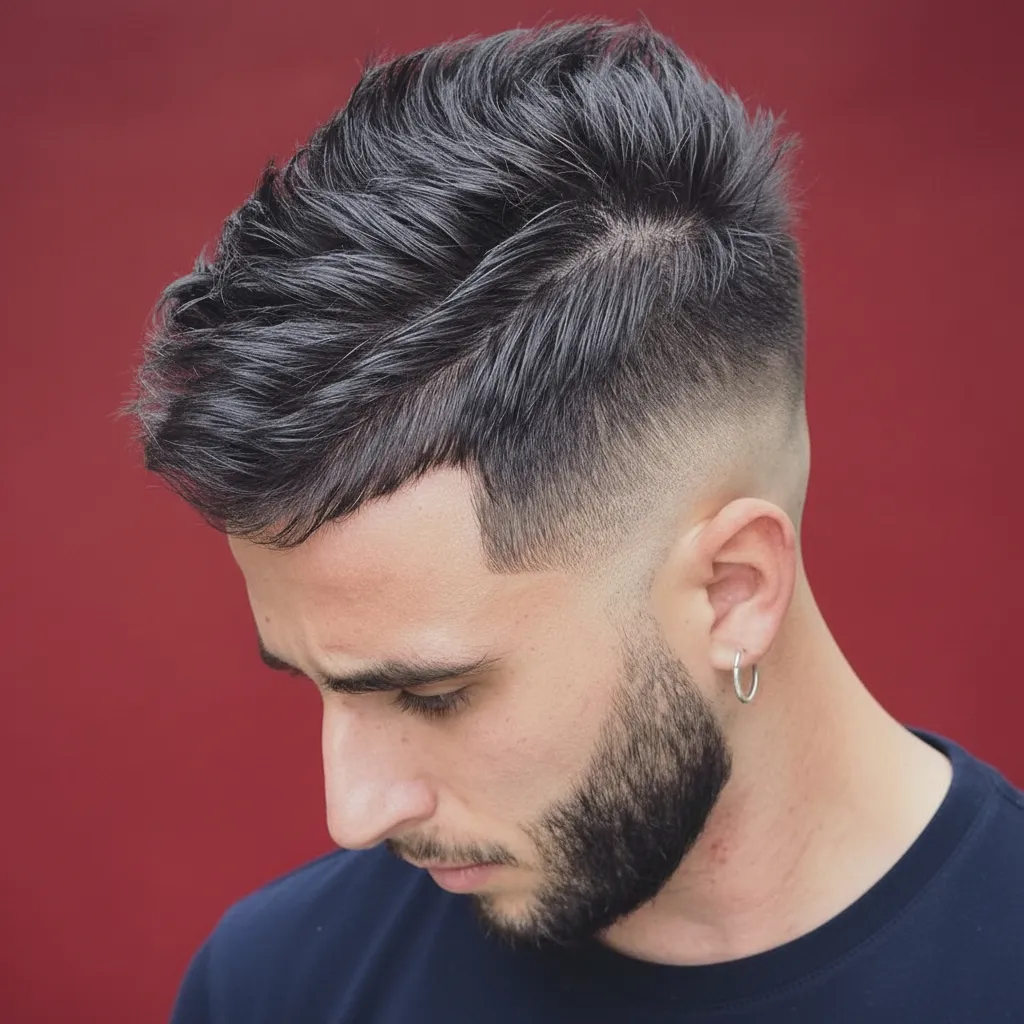 Men's Modern Low Fade Haircut with Straight Hair
