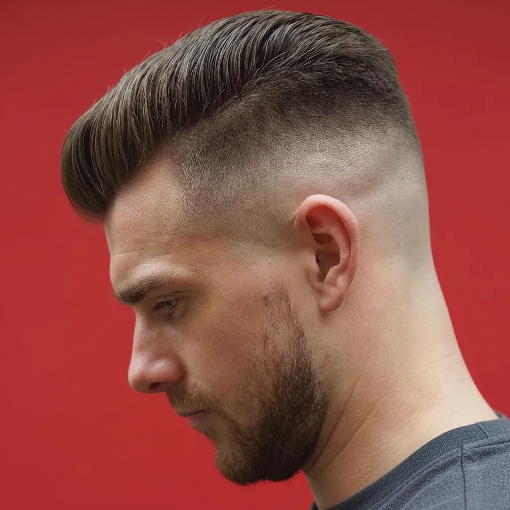 Men's Modern Low Fade Haircut with Straight Hair