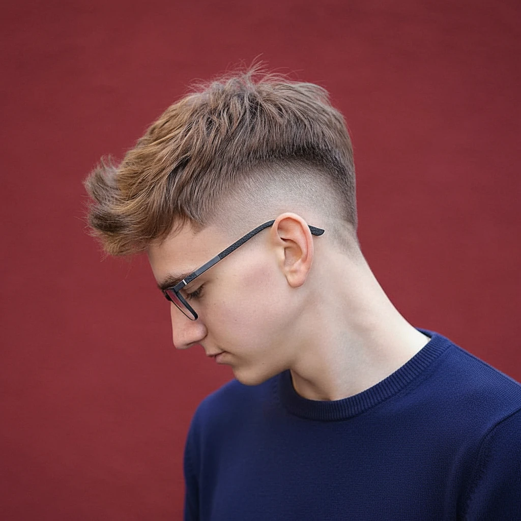 Men's Modern Low Fade Haircut with Straight Hair