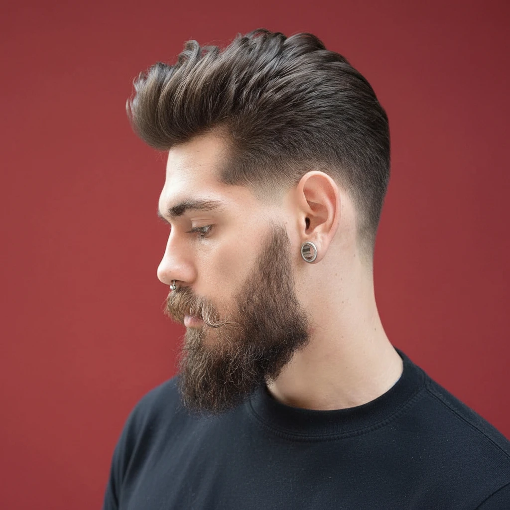 Men's Modern Gradient Haircut on Straight Hair