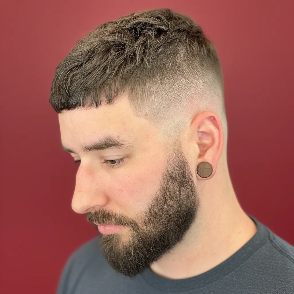 Corte de Cabelo Masculino Degradê com Franja Texturizada