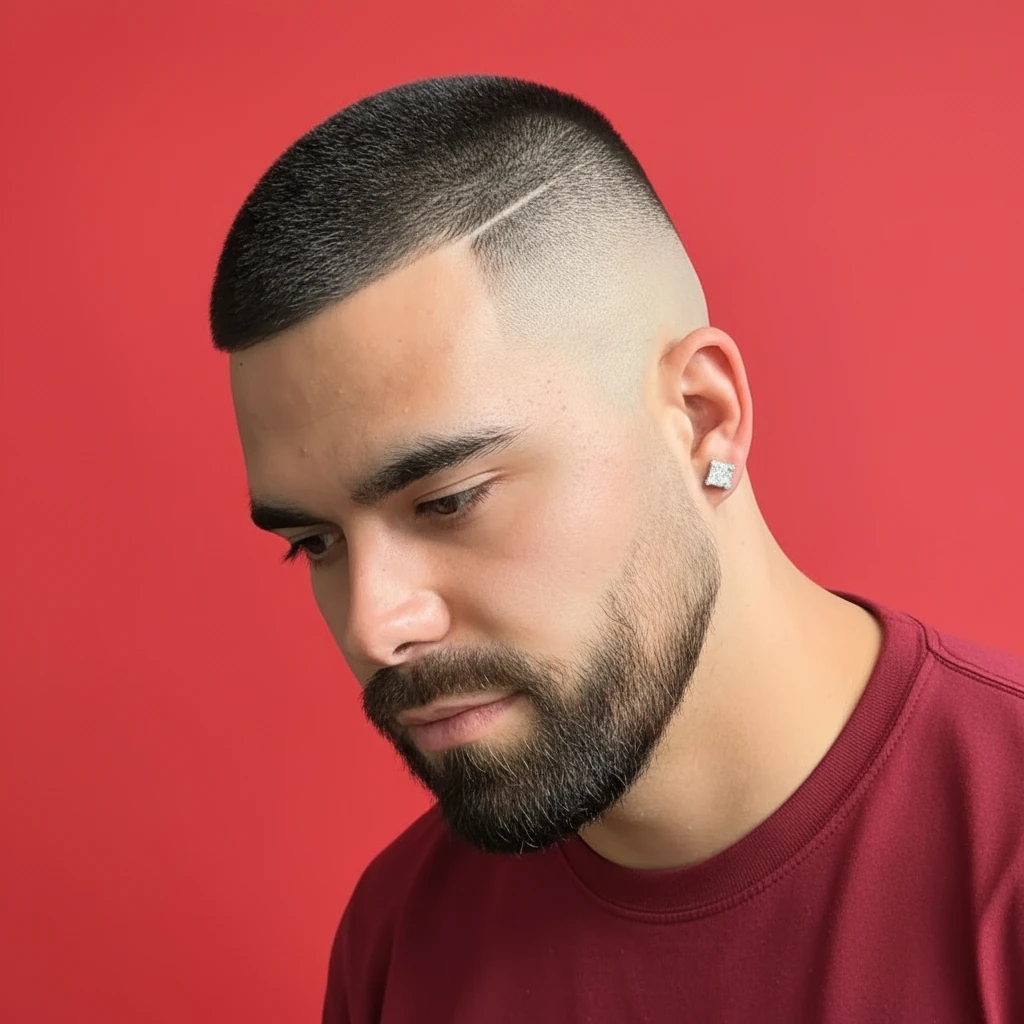 Men's Low Fade Haircut with Hair Design