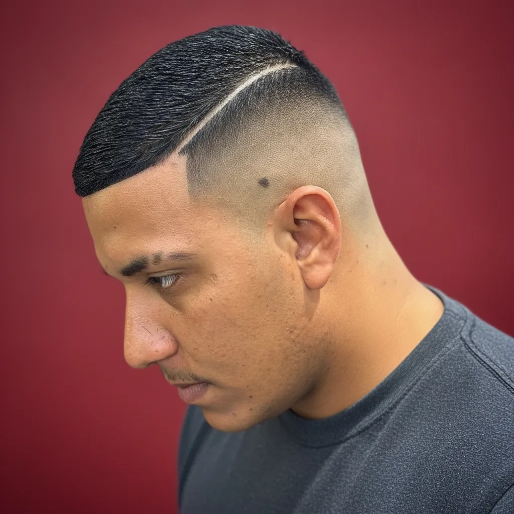 Men's Low Fade Haircut with Hair Design