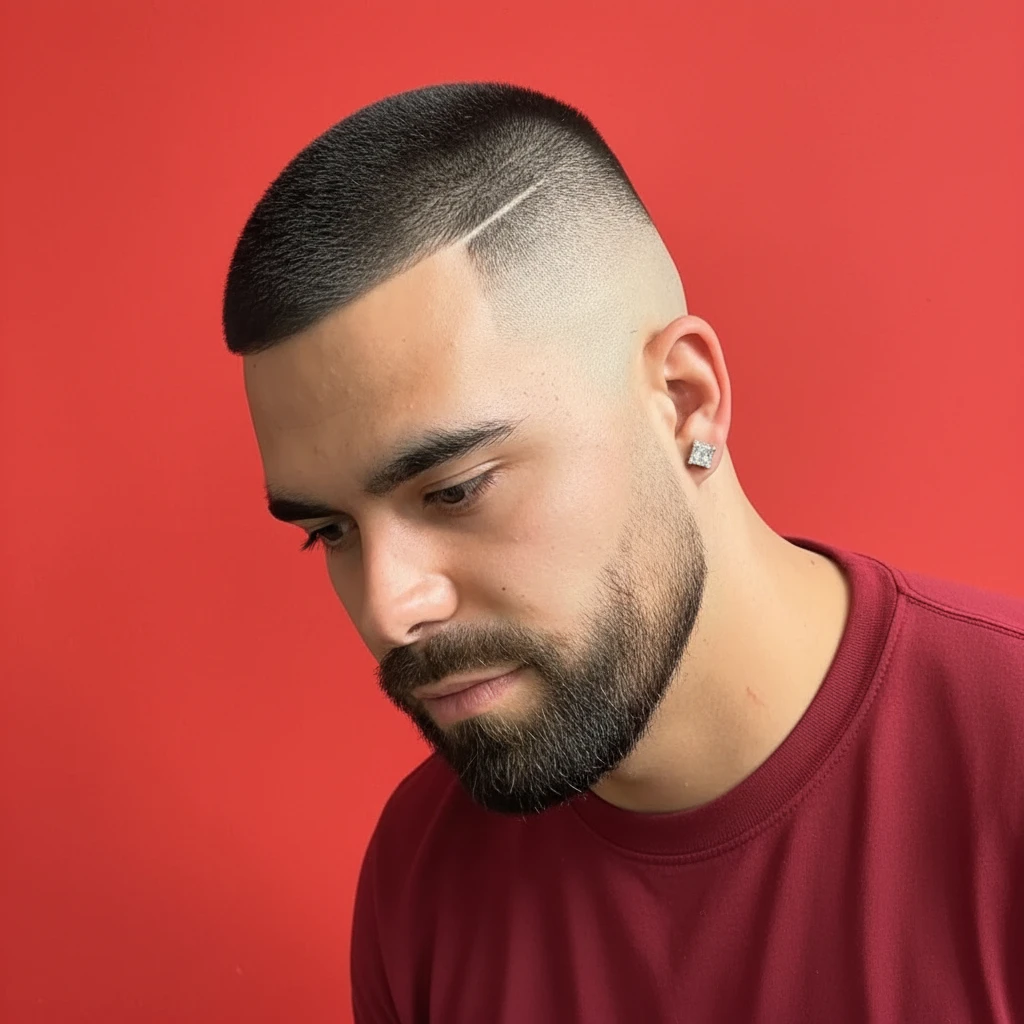 Men's Low Fade Haircut with Hair Design