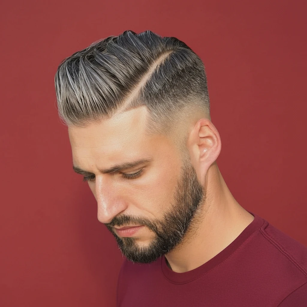 Men's Low Fade Haircut with Hair Design