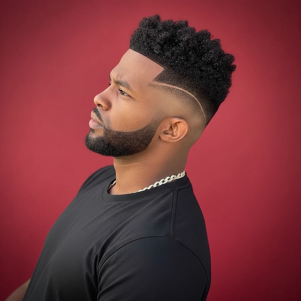 Corte de Cabelo Masculino Degradê com Risco Lateral