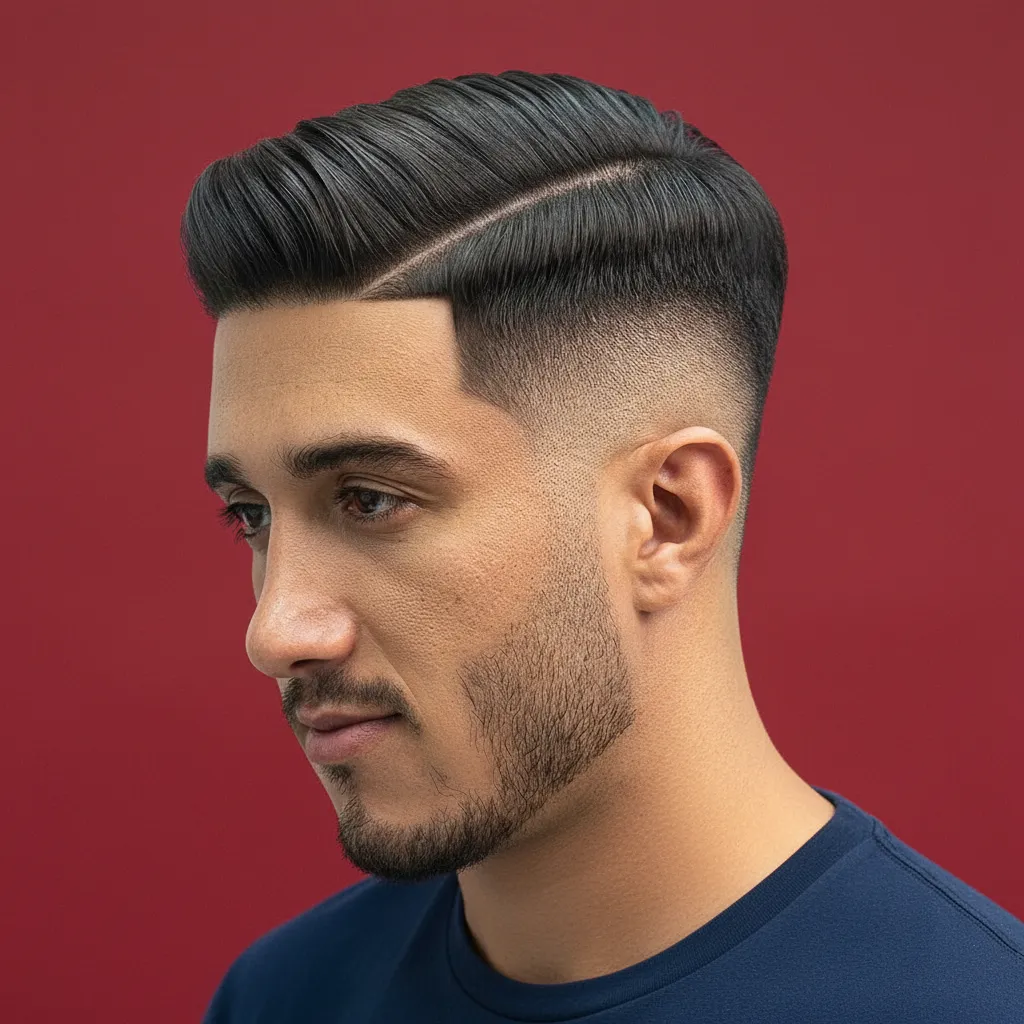 Men's Gradient Haircut with Side Parting