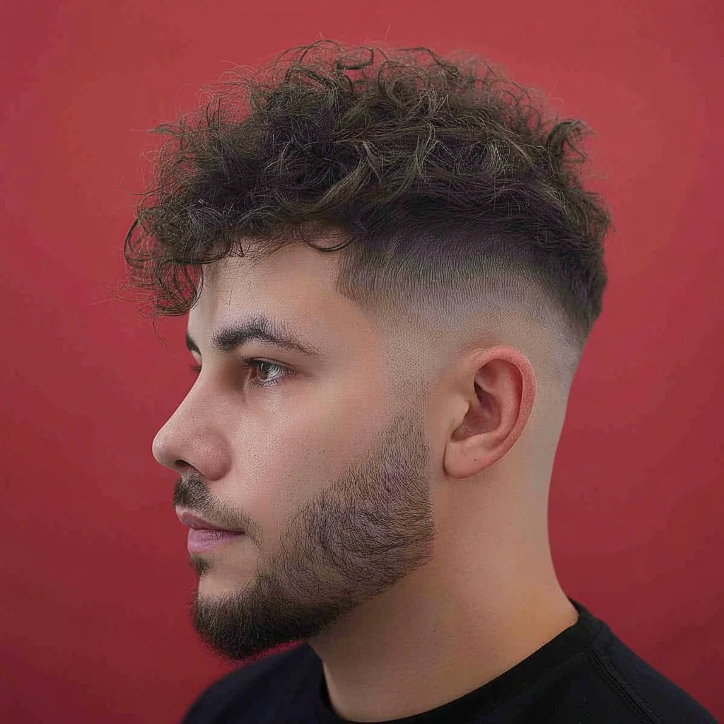 Men's Low Fade Haircut with Volume and Texture