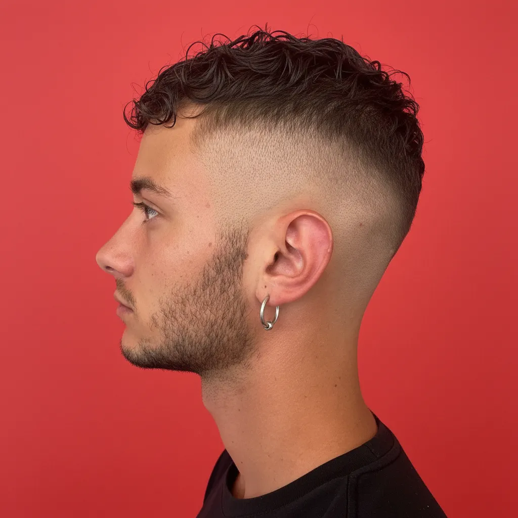 Men's Curly Hair Fade Haircut