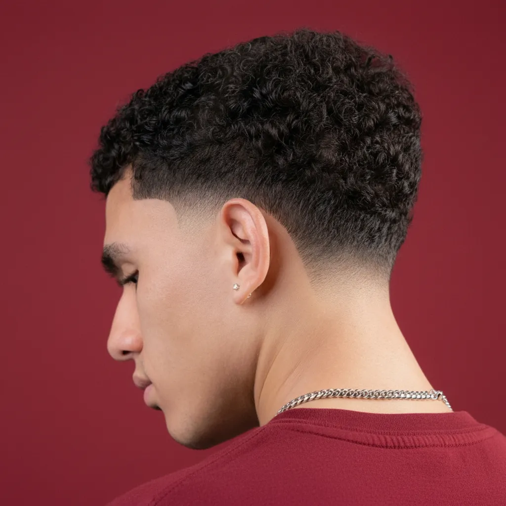 Men's Gradient Haircut for Curly Hair