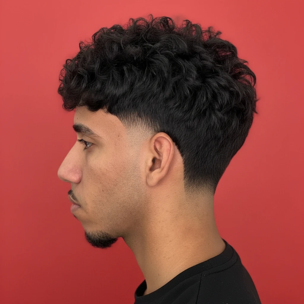 Men's Gradient Haircut for Curly Hair