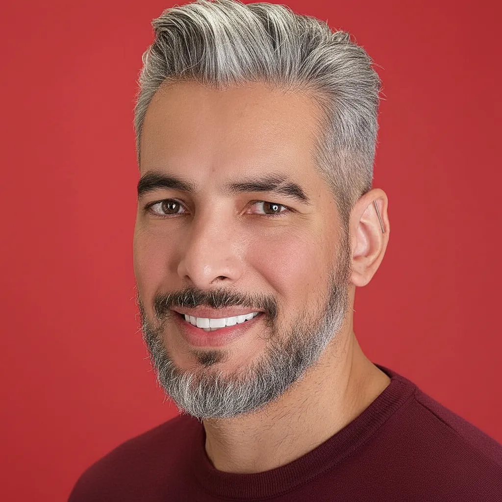 Men's Low Fade Haircut with Sleek Straight Hair