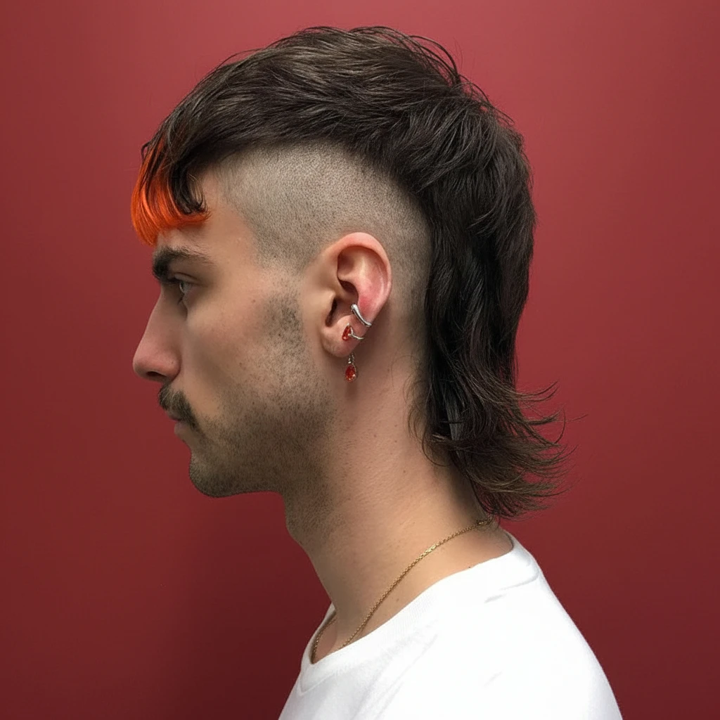 Corte de Cabelo Moicano com Ponta Colorida