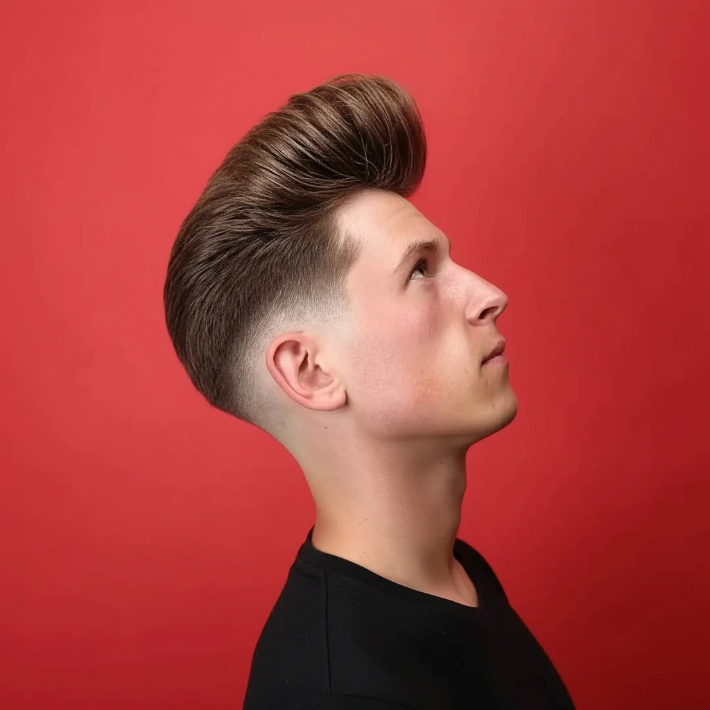 Corte de Cabelo Pompadour com Degradê Lateral