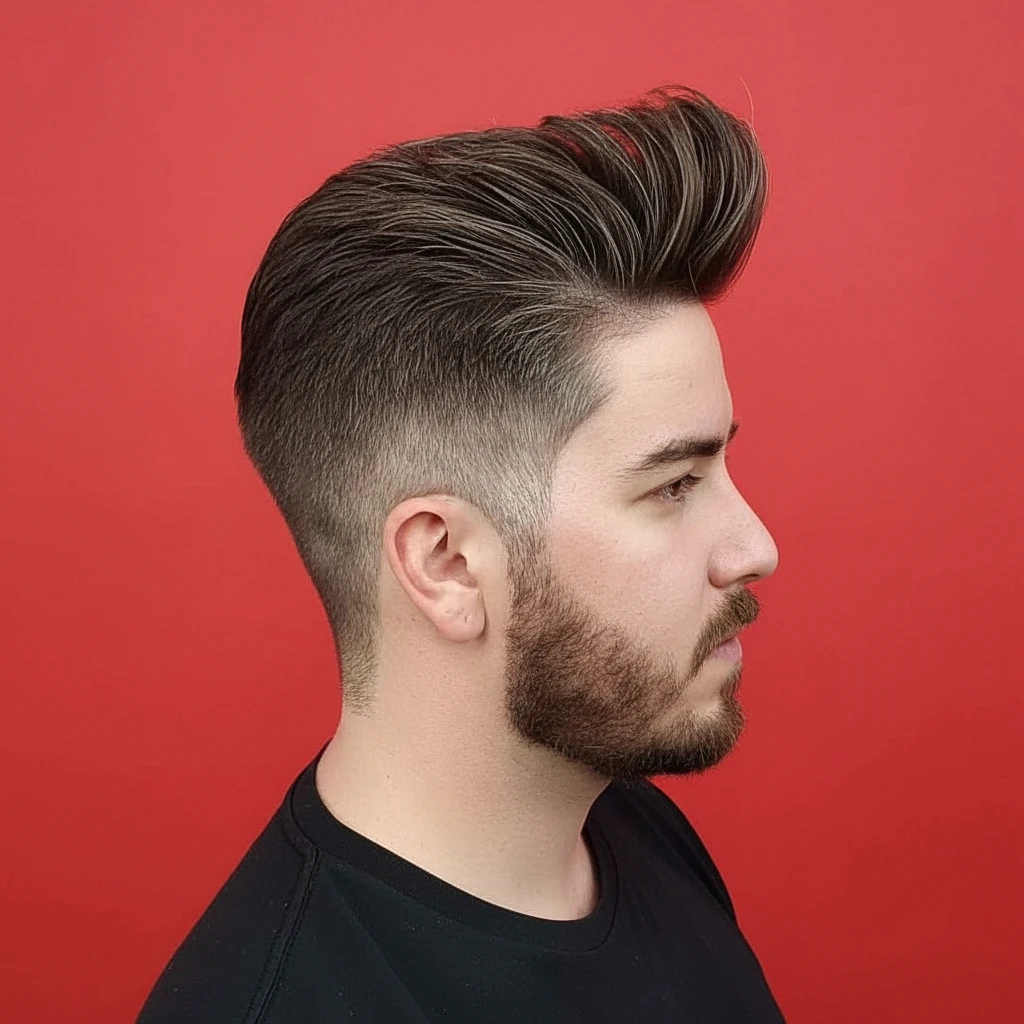 Corte de Cabelo Pompadour com Degradê Lateral