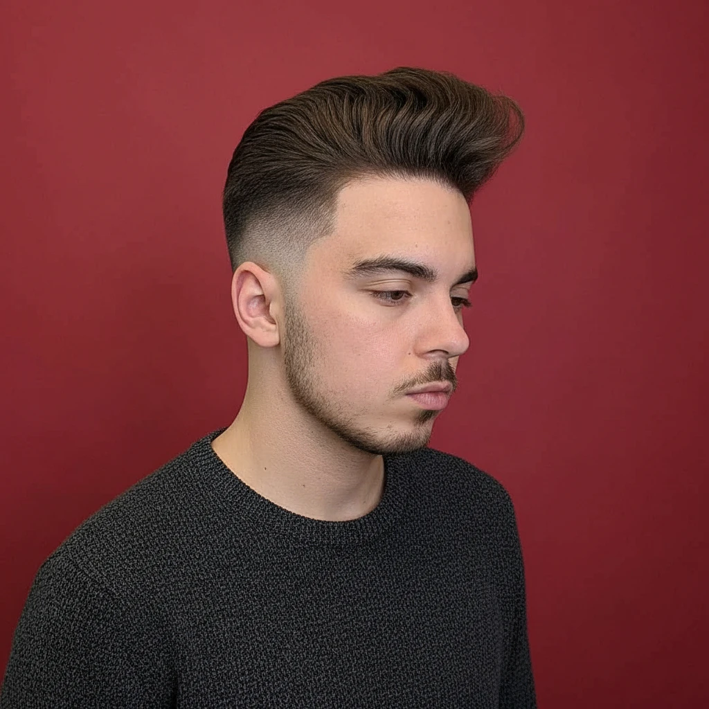 Corte de Cabelo Pompadour com Degradê Limpo