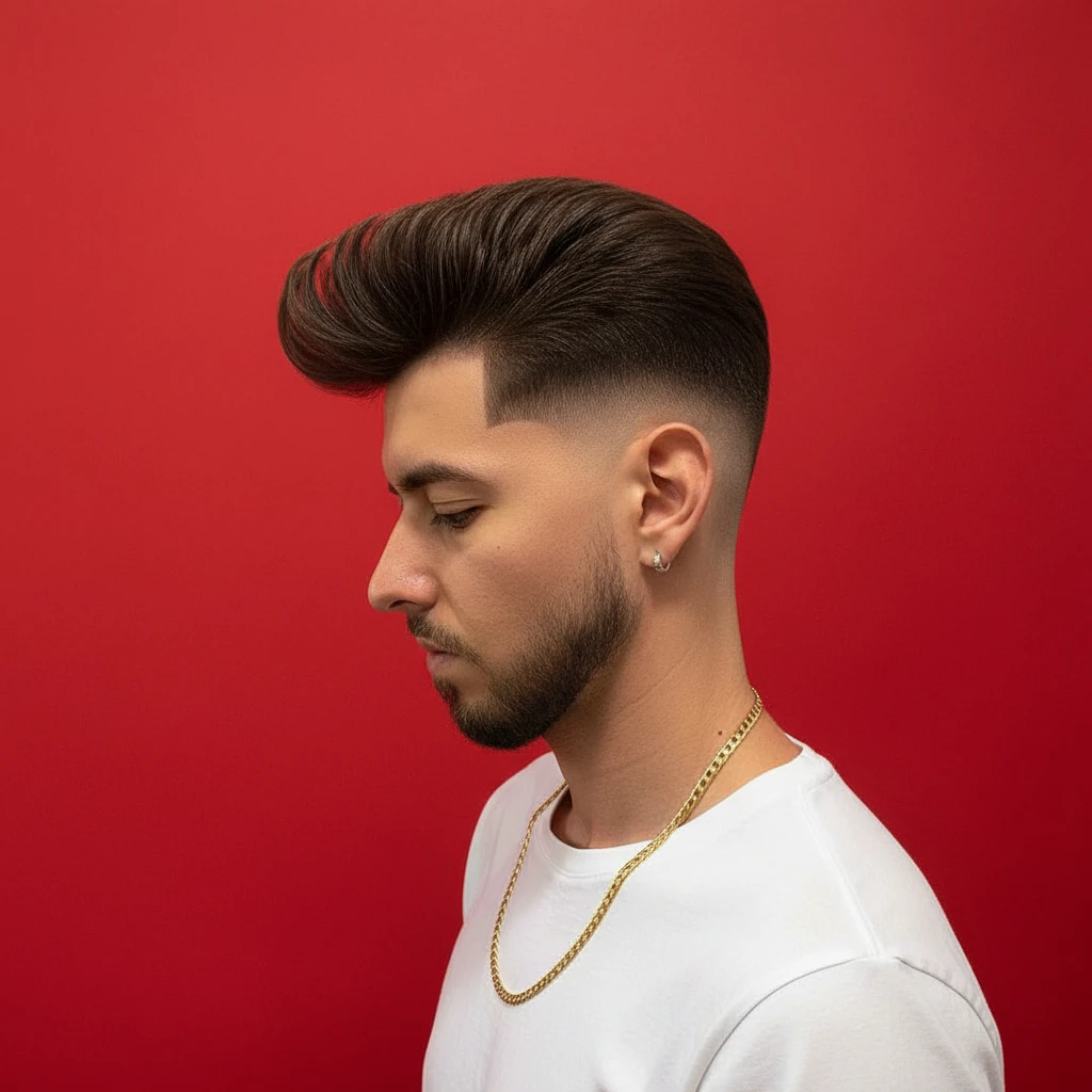 Corte de Cabelo Pompadour com Degradê Moderno