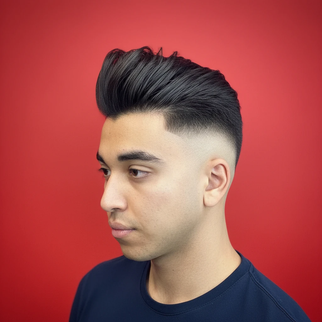 Corte de Cabelo Pompadour com Degradê Moderno