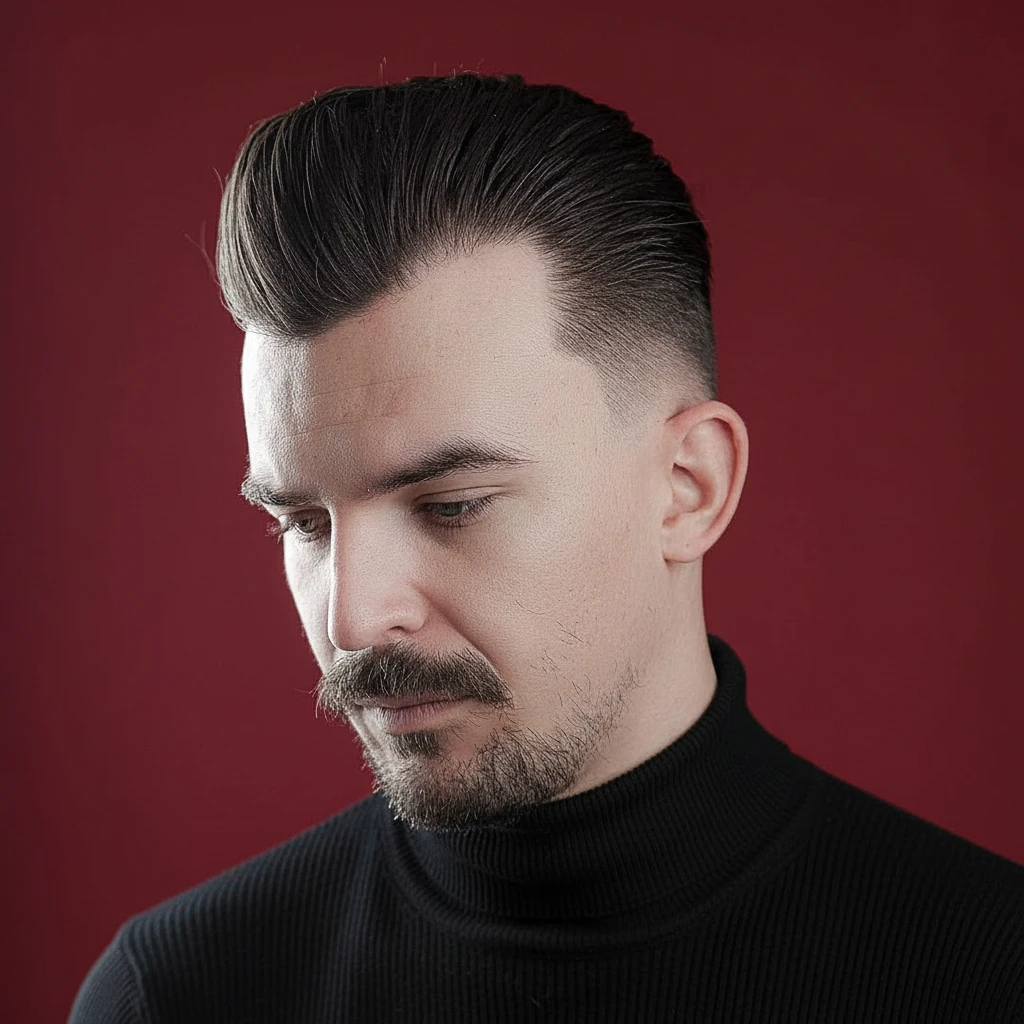 Corte de Cabelo Pompadour em Cabelo Liso e Moderno