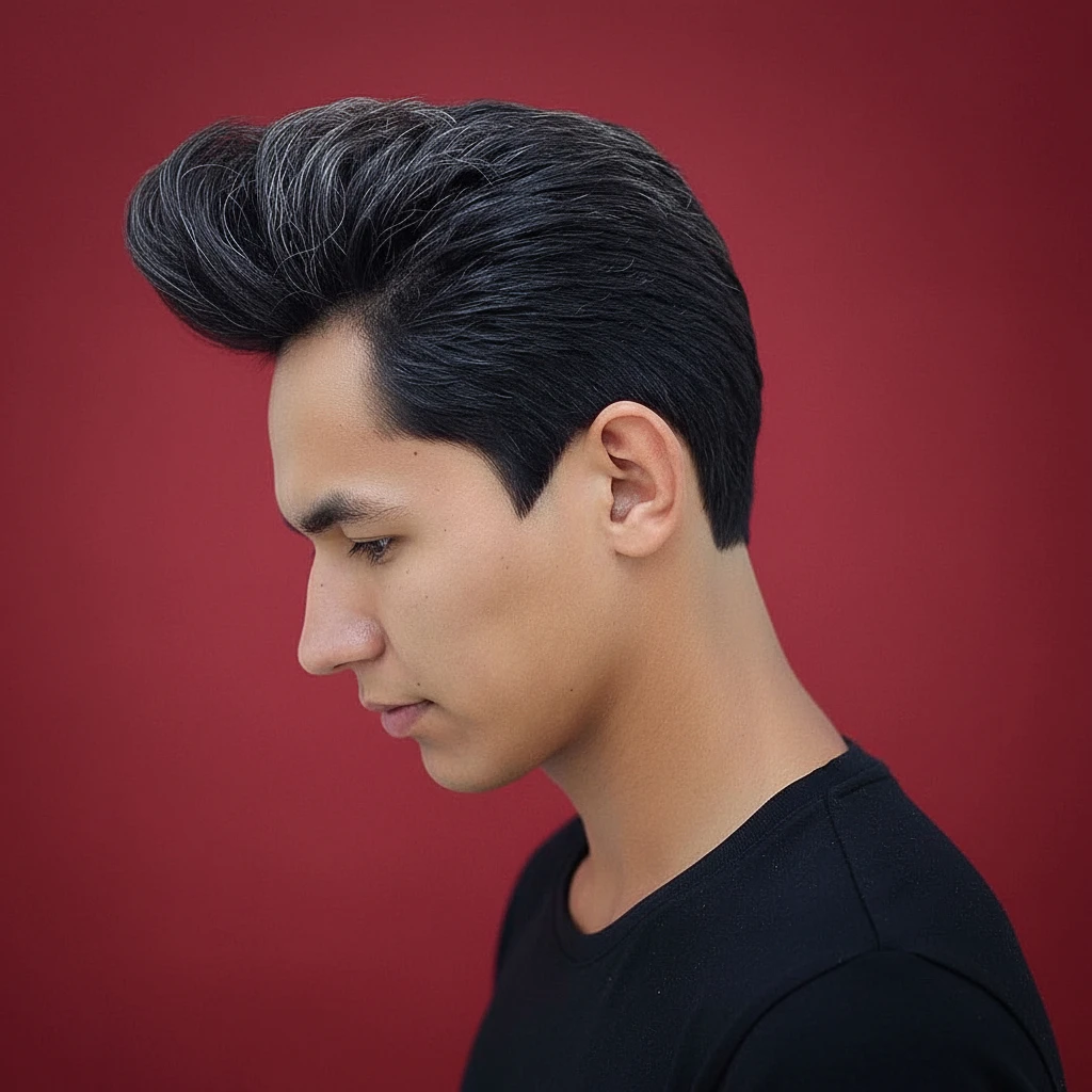 Corte de Cabelo Pompadour em Cabelo Liso e Moderno