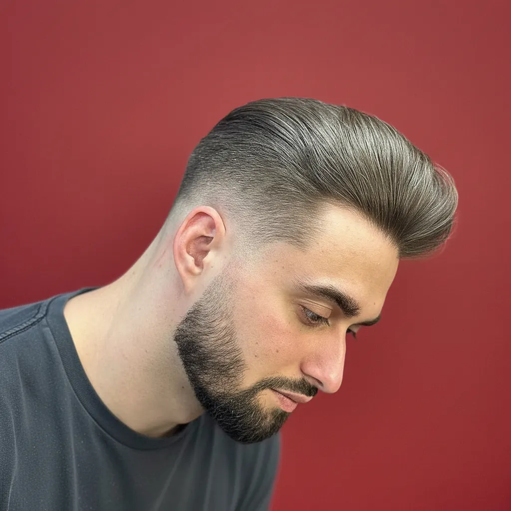 Corte de Cabelo Pompadour em Cabelo Liso e Moderno
