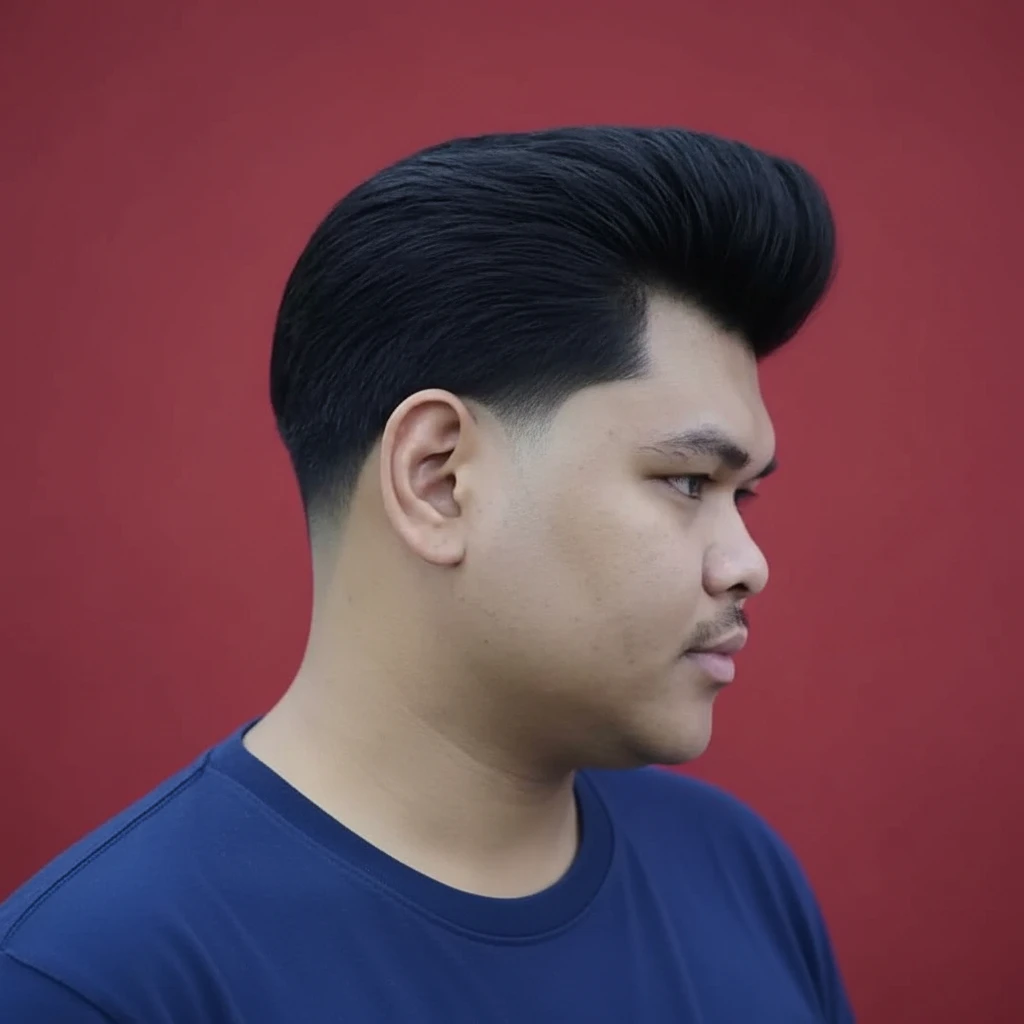 Corte de Cabelo Pompadour em Cabelo Liso