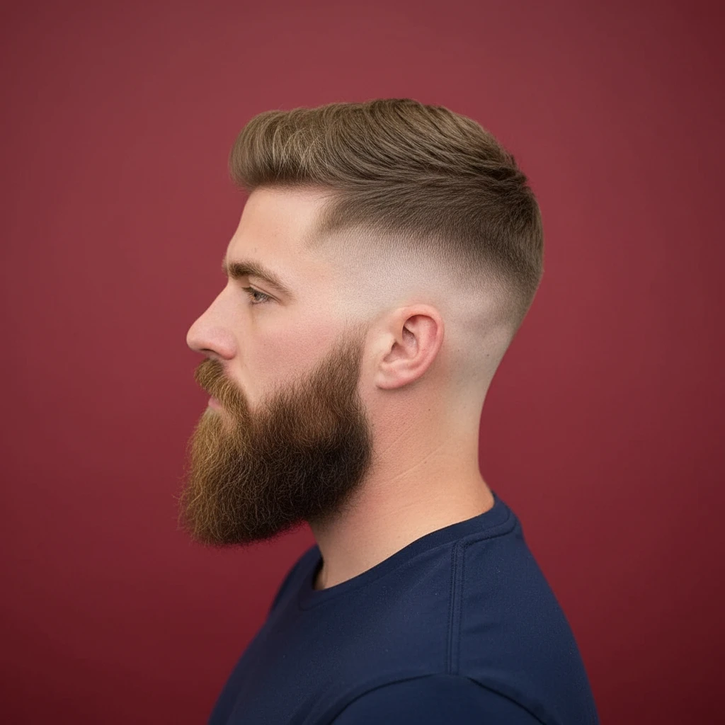 Corte de Cabelo Undercut com Degradê e Barba Estilizada