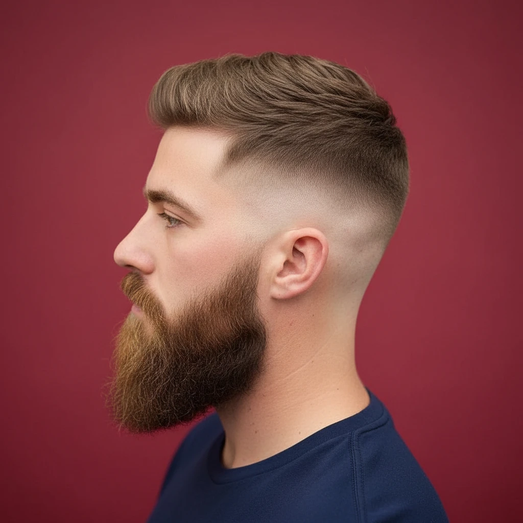 Corte de Cabelo Undercut com Degradê e Barba Estilizada