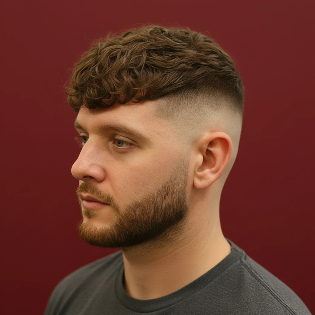 Undercut Haircut with Gradient on Curly Hair