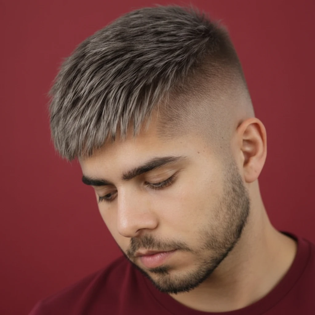 Corte de pelo recortado con degradado en cabello liso