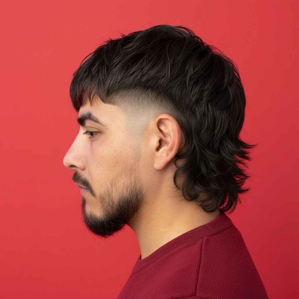 Corte de Cabelo Wolf Cut Masculino com Degradê Lateral